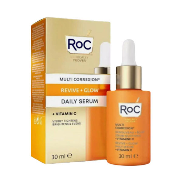 RoC Multi Correxion Revive + Glow Daily Serum + C-vitamiini 30mlN