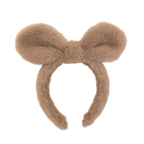 Plysch kanin öron pannband för kvinnor ﻿D9T9 Beige One size