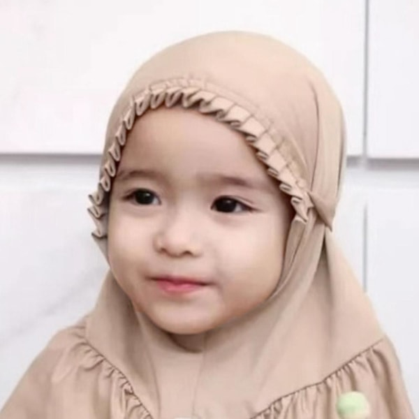 Heltäckande Hijab Amira Turban Scarf Barn Flickor Scarves Huvudskydd Gray 1pcs