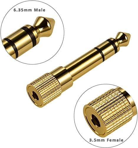 Hovedtelefonadapter 3,5 mm hun til 6,35 mm han - Audio Stereo Jack