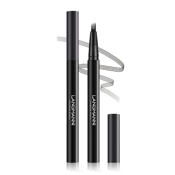 Magic Eyebrow Pencil, 2024 Uppgradering Microblade Eyebrow Pen Dual-E Black 1pcs
