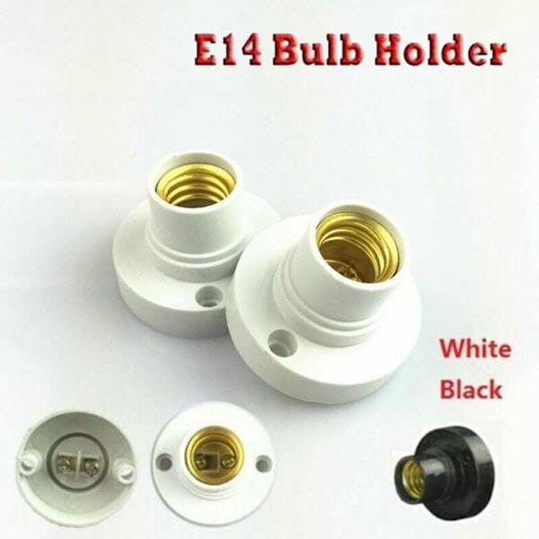 1/2/10PCS E14 Glödlampa Skruvlampa Fäst Bas Hållare U Skruv S white One-size 2pcs