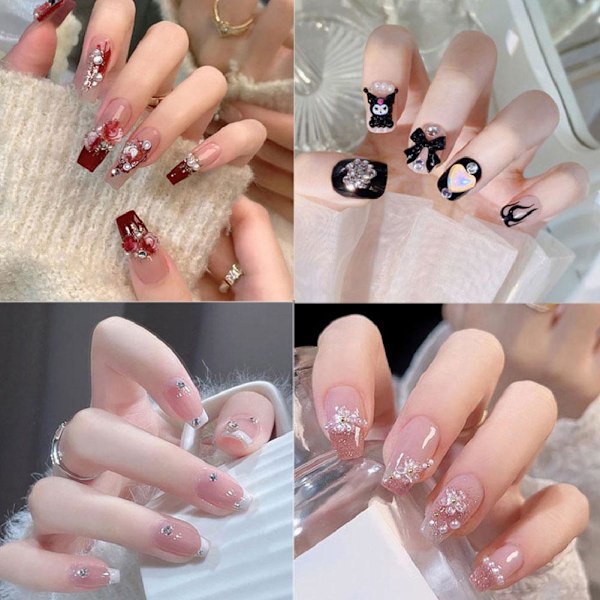 Burst Flash Isblå Aurora Bärbara Nagelstickers Långvariga A73 24pcs
