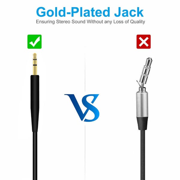 3,5 mm - 2,5 mm han-stereostikkabel til Bose EOE2 / EOE2i / AE2 / QC25 / QC35 hovedtelefoner.