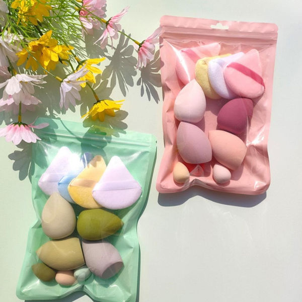 11 st Sminksvamp Set Makeup Ägg Tumme Puderpuff Mini Puff Bomullspuder A4E5 green 11pcs