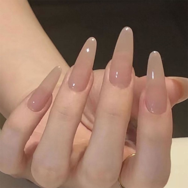 Falska naglar set med lim långa naglar franska nagelvård nagel skönhet style 2 1set