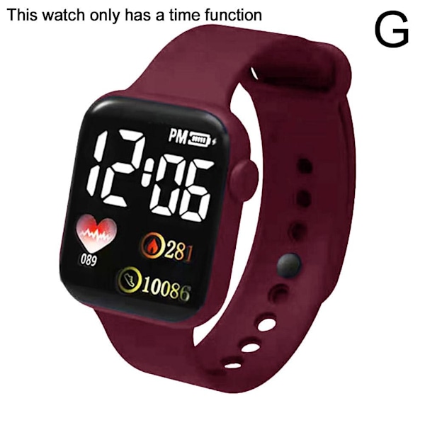 【28 alternativ】Digital klocka Sport Silikon Mode Klocka för Män Red One size