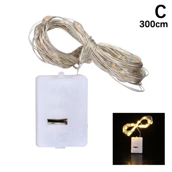 LED-fe-ljusknapp Liten ljusatmosfärsljusbälte Varm vit warm white 300 CM