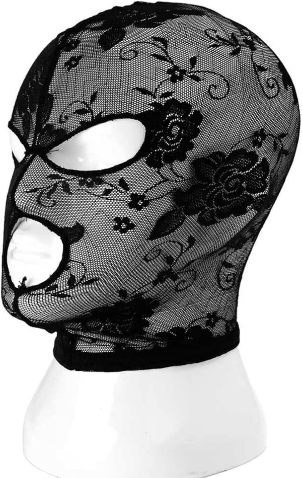 Svart blondeblomsterslør for kvinner, hodeplagg for rollespill, fest- og ravemasker