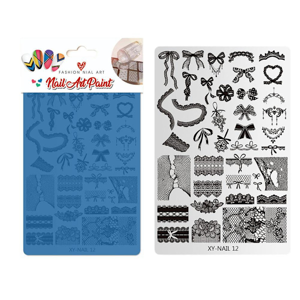 Nagelstämpling Tryckt Stålplatta Självhäftande Nagelsticker Sim NAIL 11 1pcs