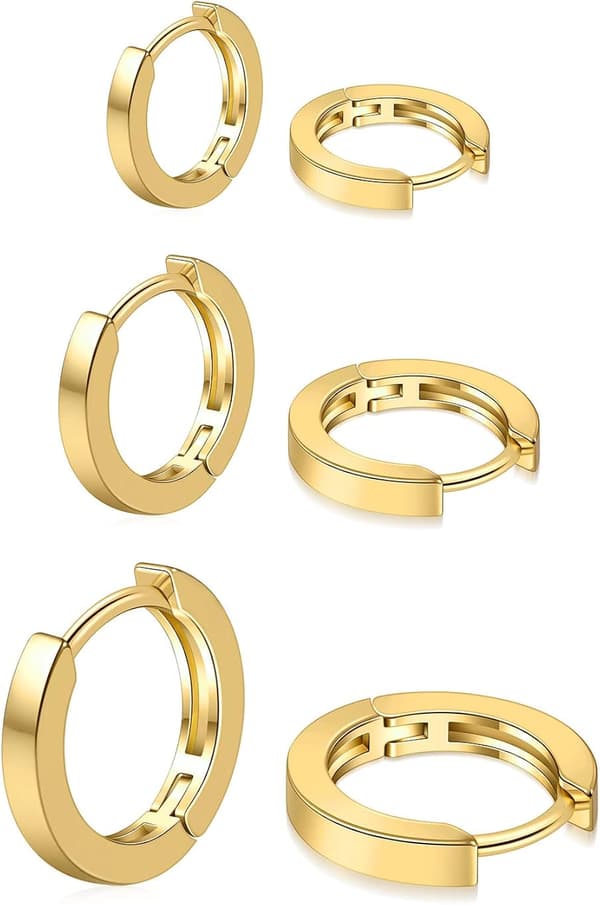 Små bøyleøreringer for kvinner - 14K gull Huggie-øreringer