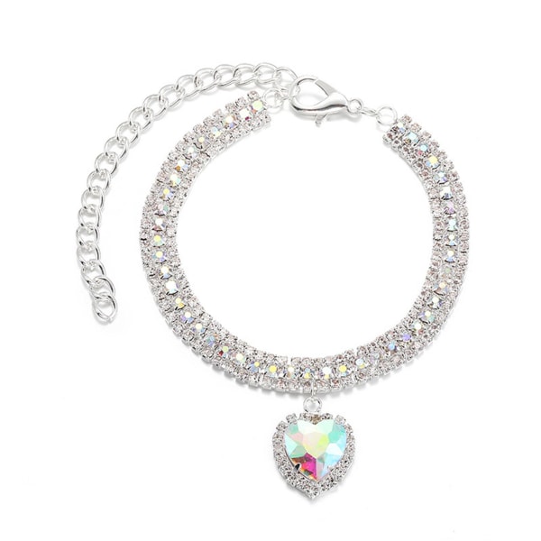 Hund Katt Rhinestone Diamante Halsband Halsband Valp Kristall Bling Pink L