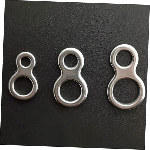 10 stk. kraftige figur 8 ringforbindere til fiskeri, dobbelt huller, rustfrit stål, splitringe