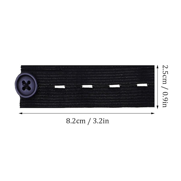 Magstödsbälte med förlängningsklämma, Elastiskt + Justerbart + Bekvämt BlackB 5pcs