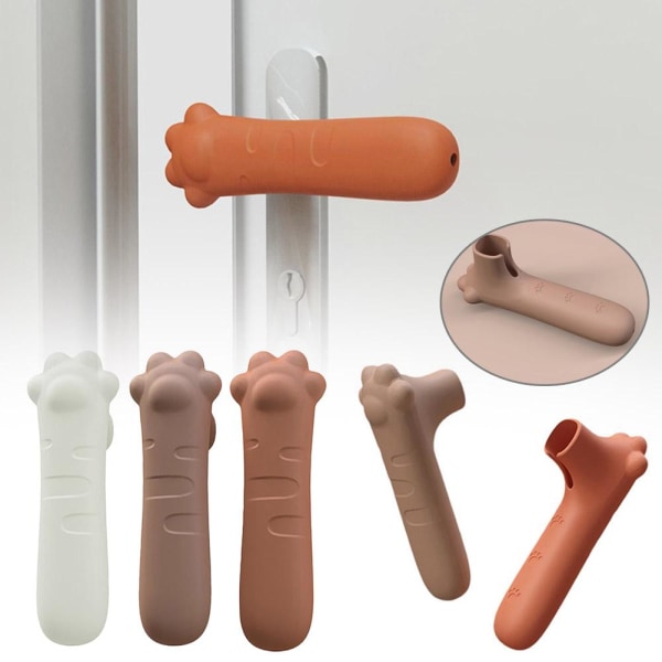 Silikon dörrhandtag skyddande handskar dörrknoppskydd för brown 1 pcs
