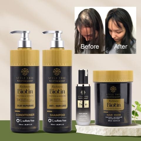 Biotin Protein & Keratin Hårmask 800ML – Stärker & Reparerar Skadat Hår