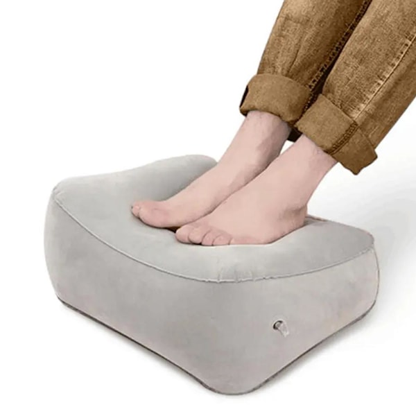 Bärbar mjuk fotstöd kudde PVC uppblåsbar fotstöd vikbar P grey one-size