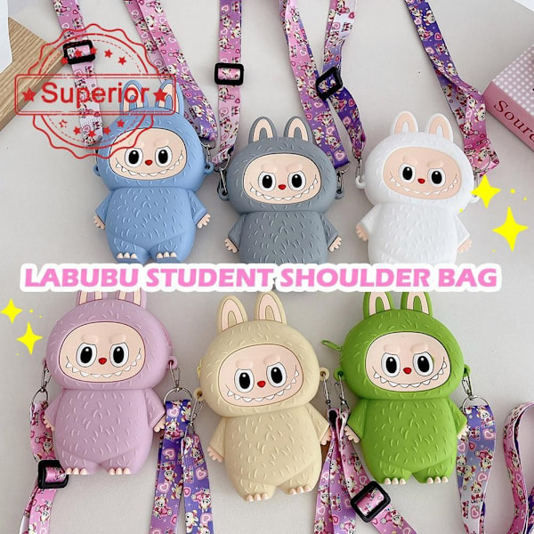 Labubu Barns Myntbörs Tecknad Silikon Student Silikonväska Barns V6v8 Gray One size