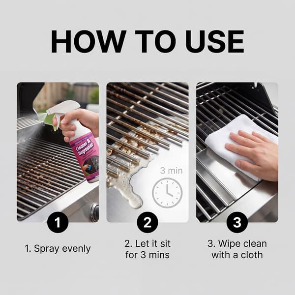 Grillrens, specialrens til grillriste, stegepander og forkullede og sorte fedtpletter.
