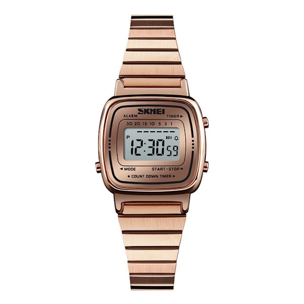 SKMEI Mode Dam Herr Business Digital Klocka Sport Stål Rostfritt Datum Casual Gåva Q3H3 Rose Gold One size