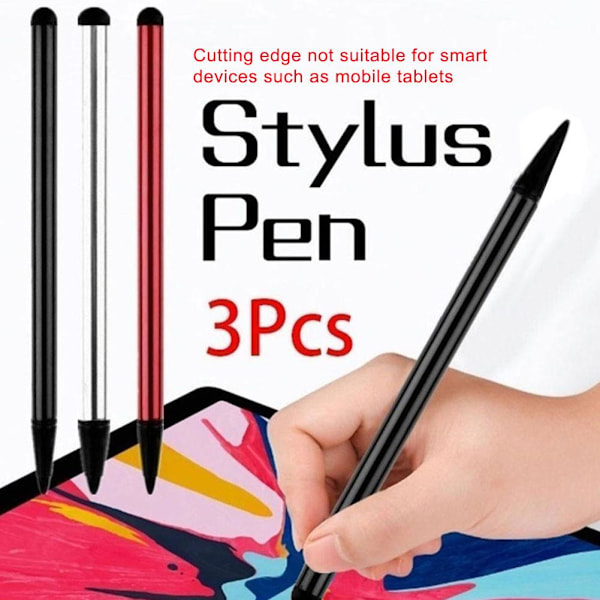 Enkel Dubbelverkande Pekskärmspenna Mobiltelefon Stylus Rörpenna Touch Q4b5 red One-size