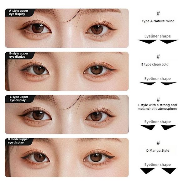 Övre Eyeliner Stämpel, Vattentäta Vingade Eyeliner Stenciler Eyeliner Stämpelset, Dubbelsidig Eyeliner Topp Övre Ögonlock Frans Lat Eyeliner