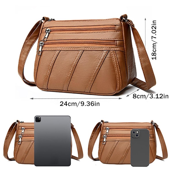 Retro Axelväska Messenger Laptop Notebook Väska Skola College Post^ Arbete B0X7 Brown One size