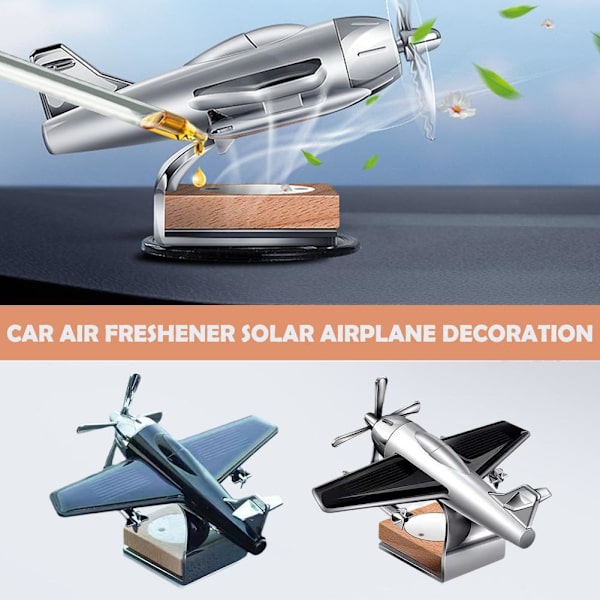 Bilinstrumentbräda Flygplansdekoration Solcellsdriven Luftfräschare Diffuser Aromaterapi Black 1pcs