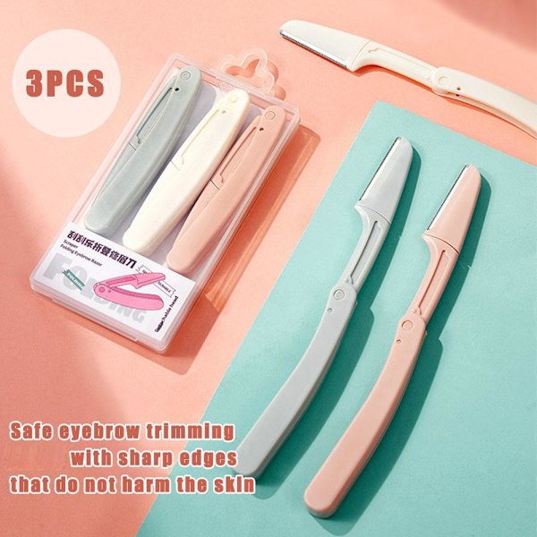 Reptålig Hopfällbar Ögonbrynstrimmer Rakhyvel För Nybörjare M2r1 3 Color 3pcs