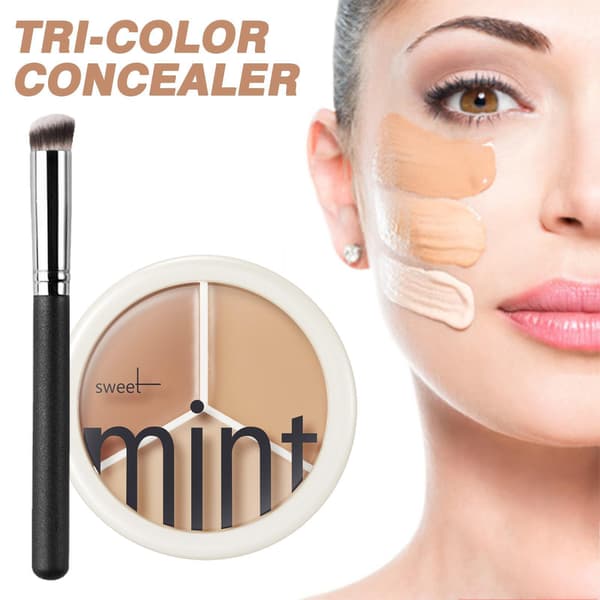 3-farvet concealerpalet creme multifunktionel ansigtsmakeup lysner black 8 grams