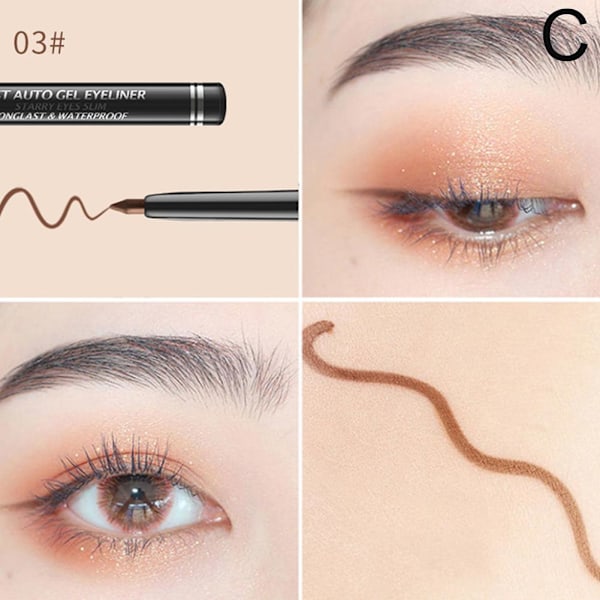 Svart mycket fin eyeliner gelpenna ögonmakeupverktyg 02 # brown 0.2g