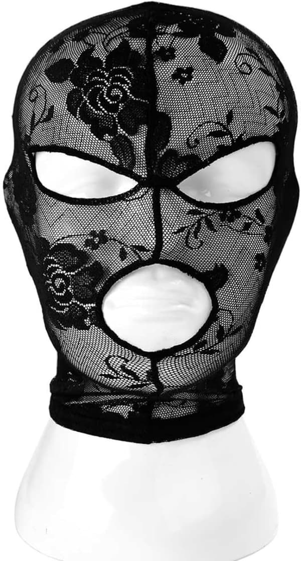 Svart blondeblomsterslør for kvinner, hodeplagg for rollespill, fest- og ravemasker