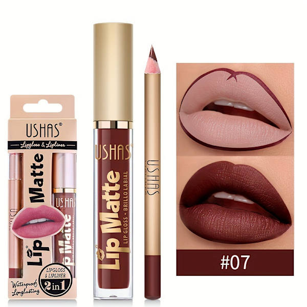 Lipgloss + læbeblyant + læbefarve + læbestift + langtidsholdbar læbepomade CS424A+B