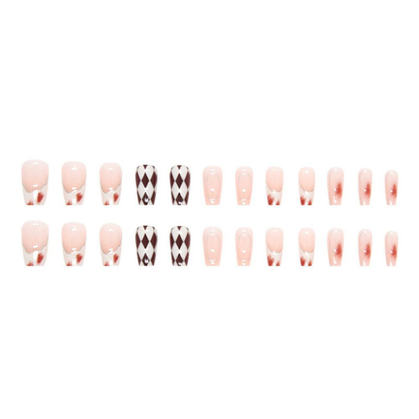 24st Nail Art Fake Nails DIY Fake Nail French Bling Finger Nail 6 one-size