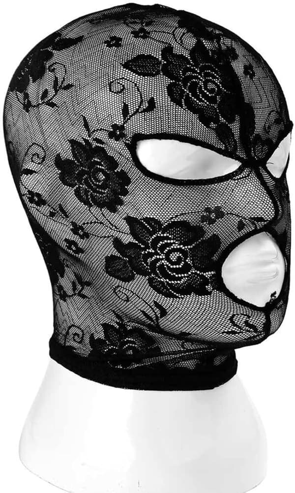 Svart blondeblomsterslør for kvinner, hodeplagg for rollespill, fest- og ravemasker