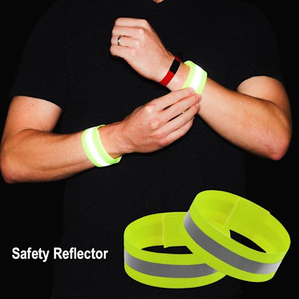 2X Reflexband Elastiskt Armband Handledsband Ankel Ben 9CP1 Stra