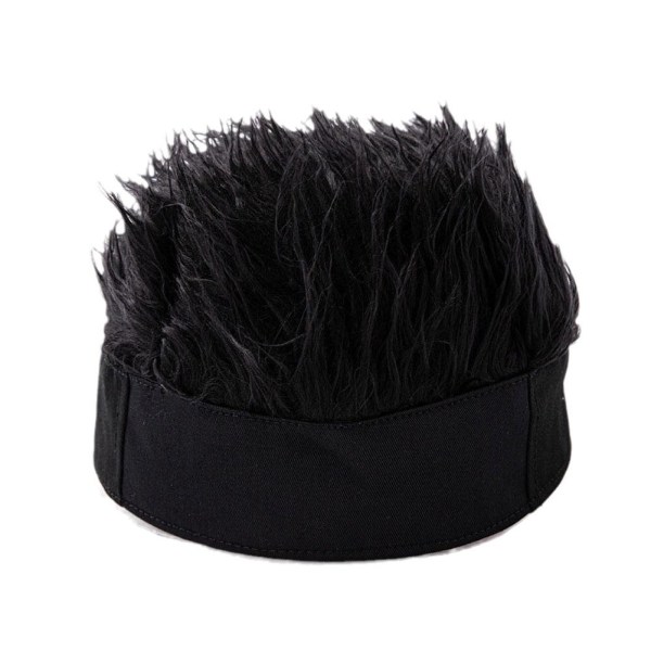 Hiphop-mössa med spikade falska hår för män kvinnor Retro Sho Black hat coffee hair adjustable