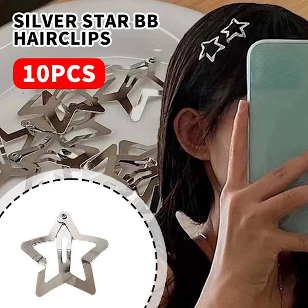 10X Kvinnor Stjärna Hårklämma Hårnål Barrett Stick Bobby Pin Clip Sida W3G0 O1X7