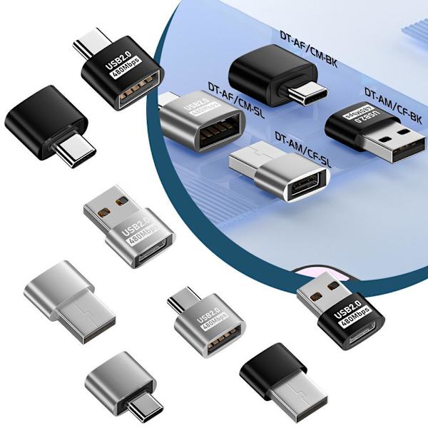 USB-C Type C Hane till USB 3.0 Type A Hona OTG Adapterkabel 2024 Konverterare T4I6  Silvery typec