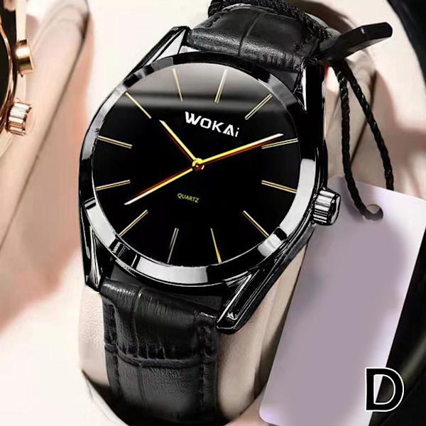 Wokai Herrar Business Lyx Bälte Klocka Sport Analog Kvarts Klocka Black Black