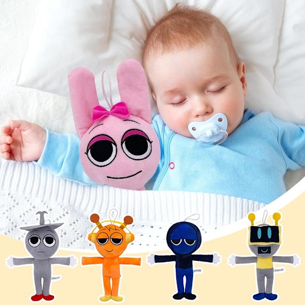 Sprunki Plyschleksaker Incredibox Plyschdocka Sprunki Spelkudde Barn Robot human shape