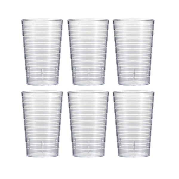 6 st. Koppar för akryl högkvalitativ plast dricksglas Plast W transparent 6pcs