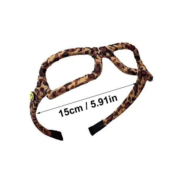 Leopardmönstrad Sammet Glasögonstil Hårband Utomhus All-match Hårprydnad Mode Högt Hårband Y6c9