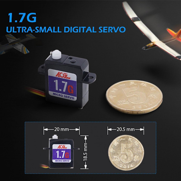 Ultra Nano Sub Micro Servo 1.7g för RC Segelflygplan Bil Flygplan Drönare ` ι нр