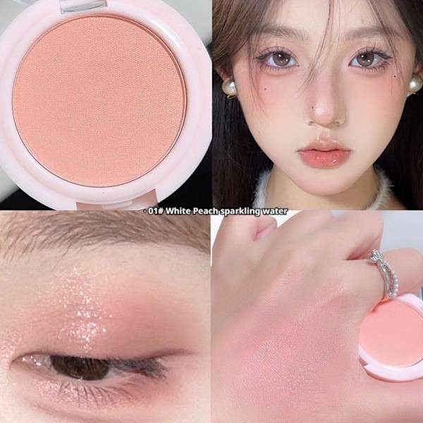 Ansiktsmatt Rouge Blush Vattentät Långvarig Ljusare Kontur Kind Blushe GX 1# 1.8g