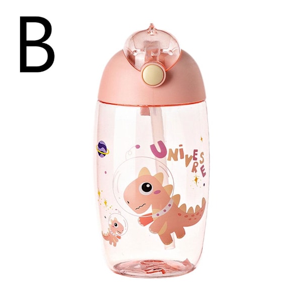 Bärbar Mugg Anti Fall Utomhus Sugrör Mugg Barns Lärande Dricka pink 500ml