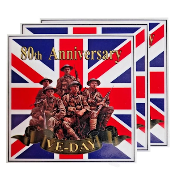 1-10x VE Day Fönsterdekaler 80-årsjubileum Militär squ D 10pcs