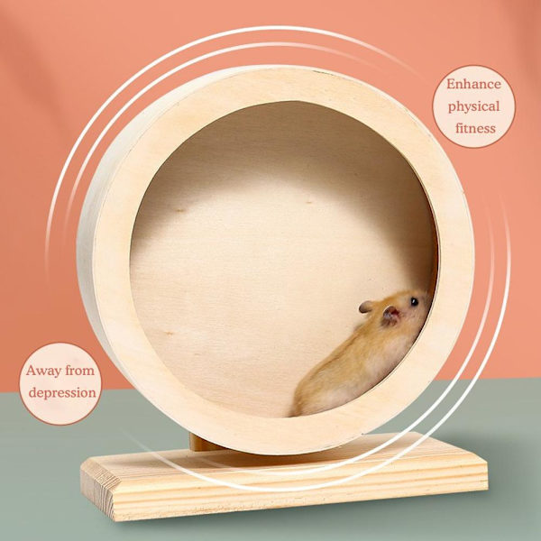 Hamster Trähjul Tyst Hjul Litet Djur Träningshjul Tillbehör D2U8 20.5cm 1pcs