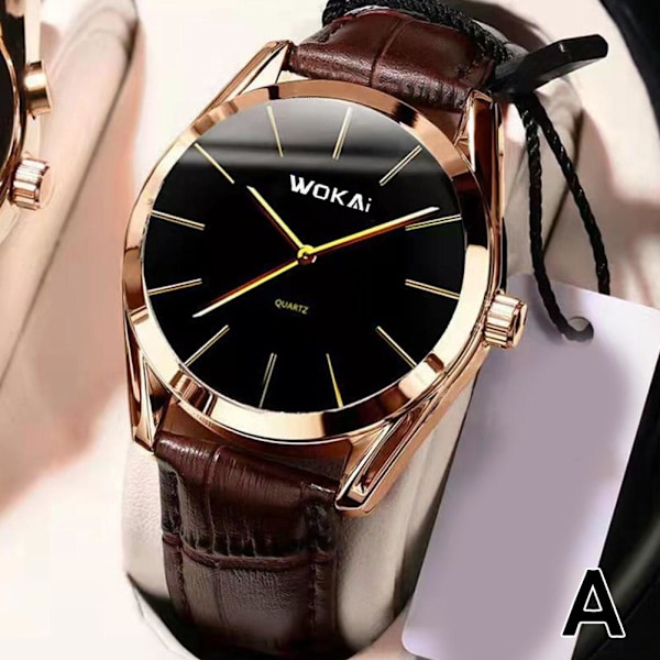 Wokai Herrar Business Lyx Bälte Klocka Sport Analog Kvarts Klocka Black Black