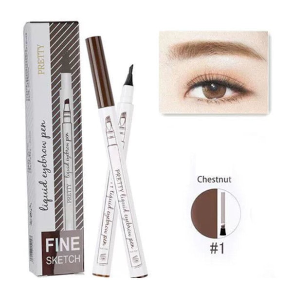 4-punkts Ögonbrynspenna Vattentät Långvarig Flytande Ögonbryn P  1#chestnut 5ml